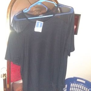 Nwt black silky shirt